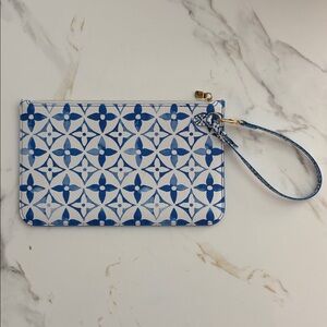 Louis Vuitton NWOT Blue and White Logo Wristlet. Ships same day! Price is firm.